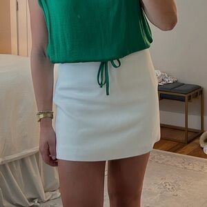 Zara High-Waisted White Mini Skirt
